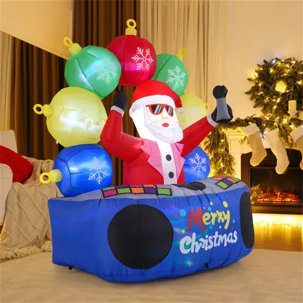6ft Xmas Inflatable DJ Santa - RGB