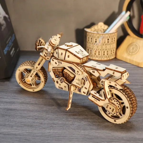 3D Wooden Puzzle Motorcycle Model Kits To Build Wooden Construction Handmade Craft Unique Gift Christmas 2