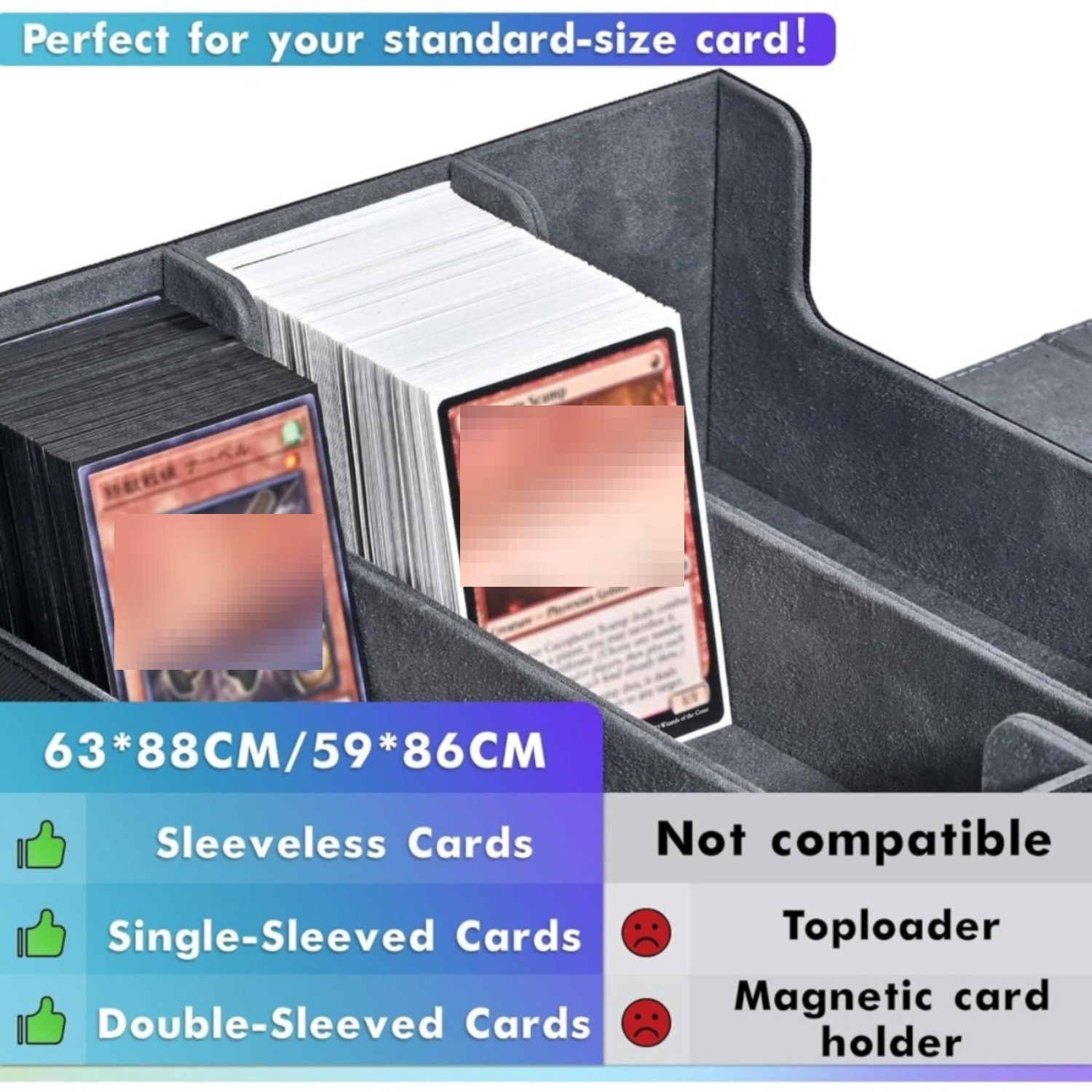 Sammelkarten Deck Box in Schwarz – Robuste Aufbewahrungsbox für Trading Cards - Thumbnail 5