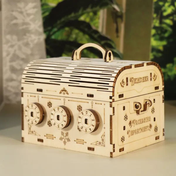 3D Wooden Puzzle DIY Treasure Box Model Building Kits Brain Teaser Projects For Adult Christmas Gifts 4