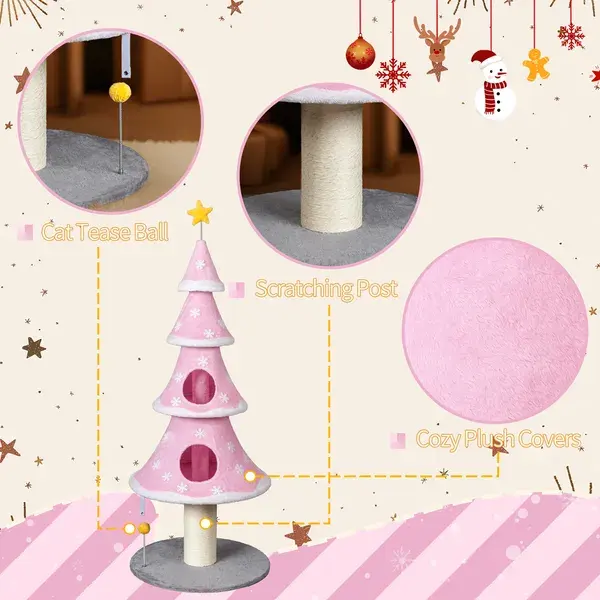 59in Large Tall Christmas Tree Cat Tower