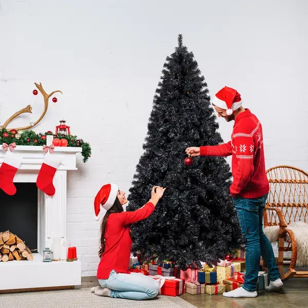 7.5 FT Pre-lit Artificial Christmas Tree, Hinged