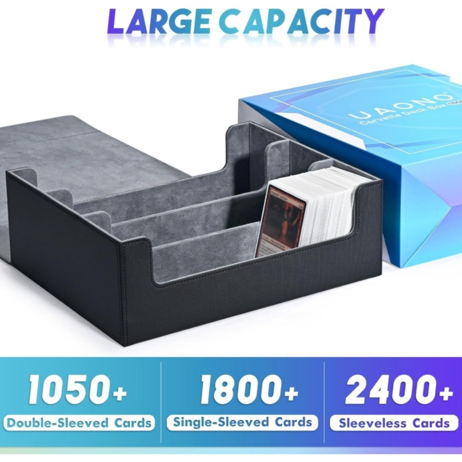 Sammelkarten Deck Box in Schwarz – Robuste Aufbewahrungsbox für Trading Cards - Thumbnail 4
