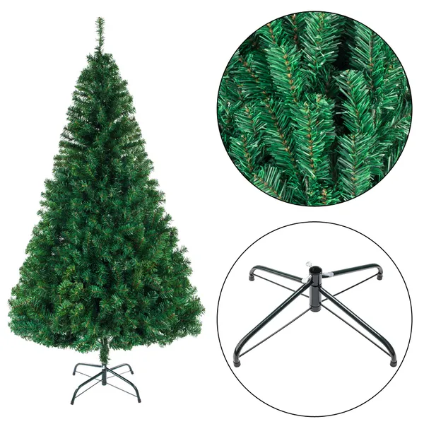 8-Foot Artificial Christmas Tree – Full 1138 Branch Tips with Sturdy Metal Stand for Holiday Home Decor