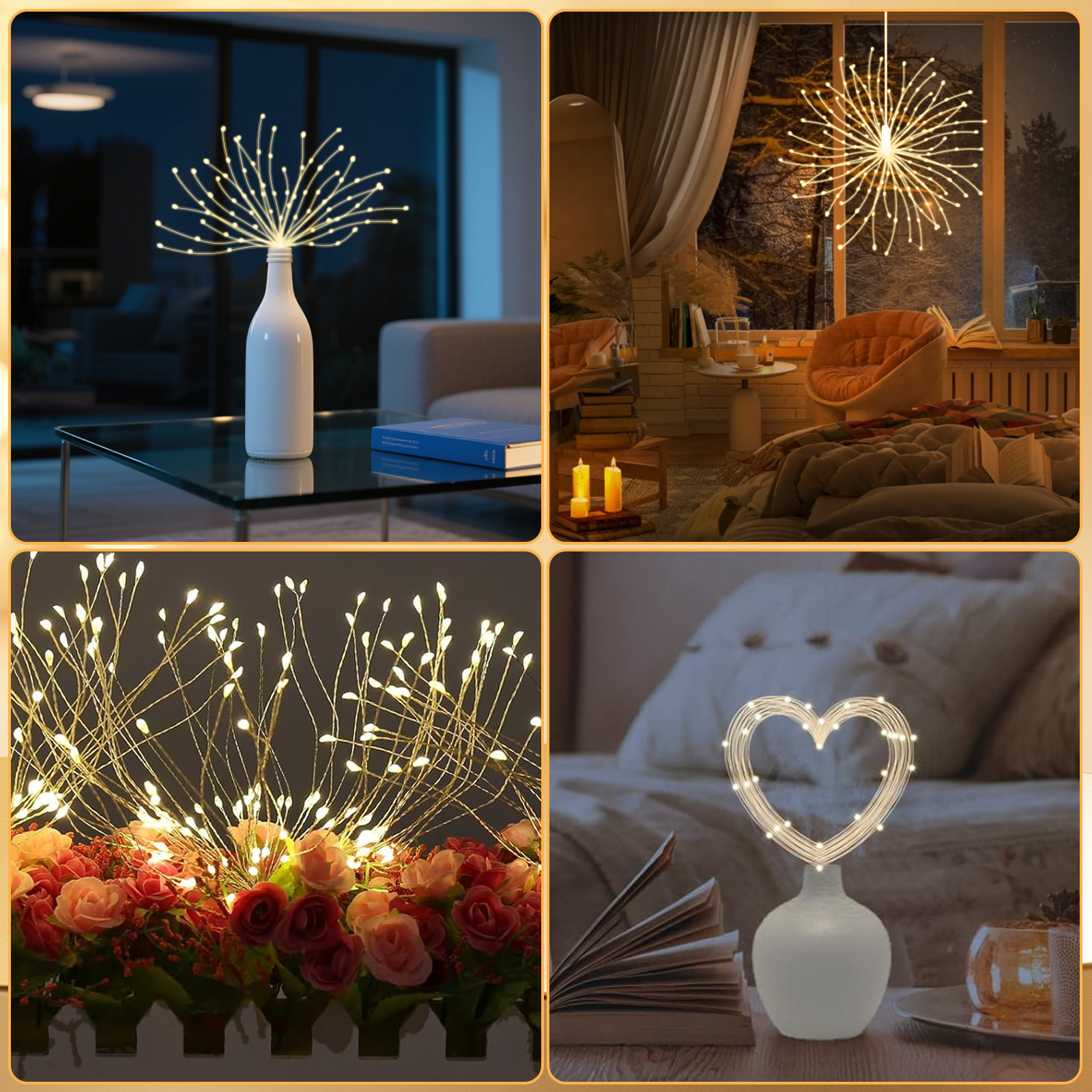 Warmweiße DIY Pusteblumen-Deko, 1 Stück – Zum Aufhängen an Fenstern, Wänden, für Partys - Thumbnail 4