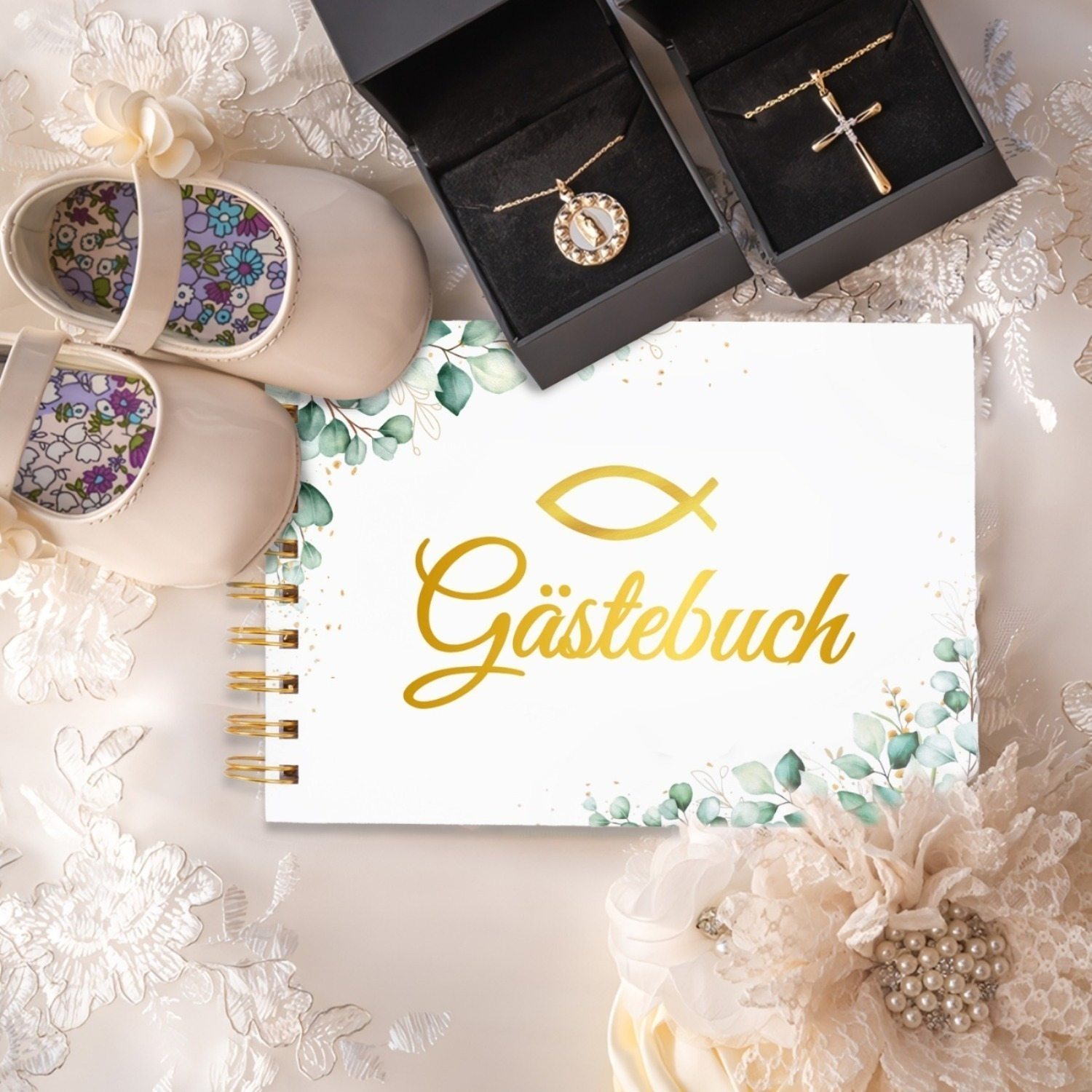 Gästebuch für Erinnerungen – Elegantes Buch für Notizen und Einträge – Party-Zubehör-Set - Thumbnail 3