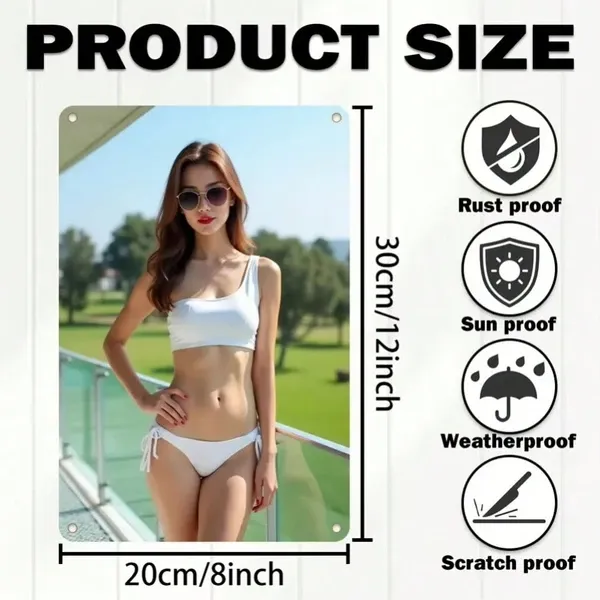 CIFbuy Bikini Girl Wall Art, Halloween Decor & Christmas Gift, Vintage Pinup Poster For Home Bar Cafe Garage, Sexy Retro Room Decor TikTok, TikTok, P Self-pickup Logiopics