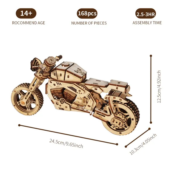 3D Wooden Puzzle Motorcycle Model Kits To Build Wooden Construction Handmade Craft Unique Gift Christmas 3