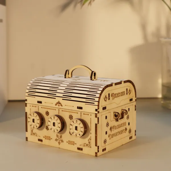 3D Wooden Puzzle DIY Treasure Box Model Building Kits Brain Teaser Projects For Adult Christmas Gifts 2