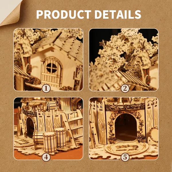 3D Wooden PuzzleTree House Handmade Crafts Assembly Model Kits Creative Decoration Birthday And Christmas Gifts 2