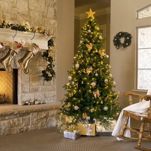 7.5 FT Artificial Christmas Tree With DIY 400 Warm White LED Lights…