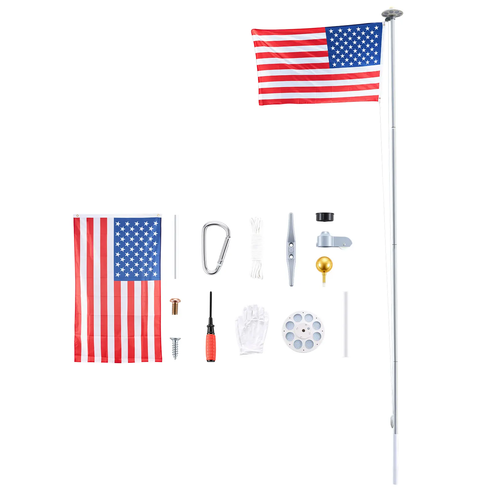 Flag Pole, 25ft Heavy Duty Sectional Flagpole