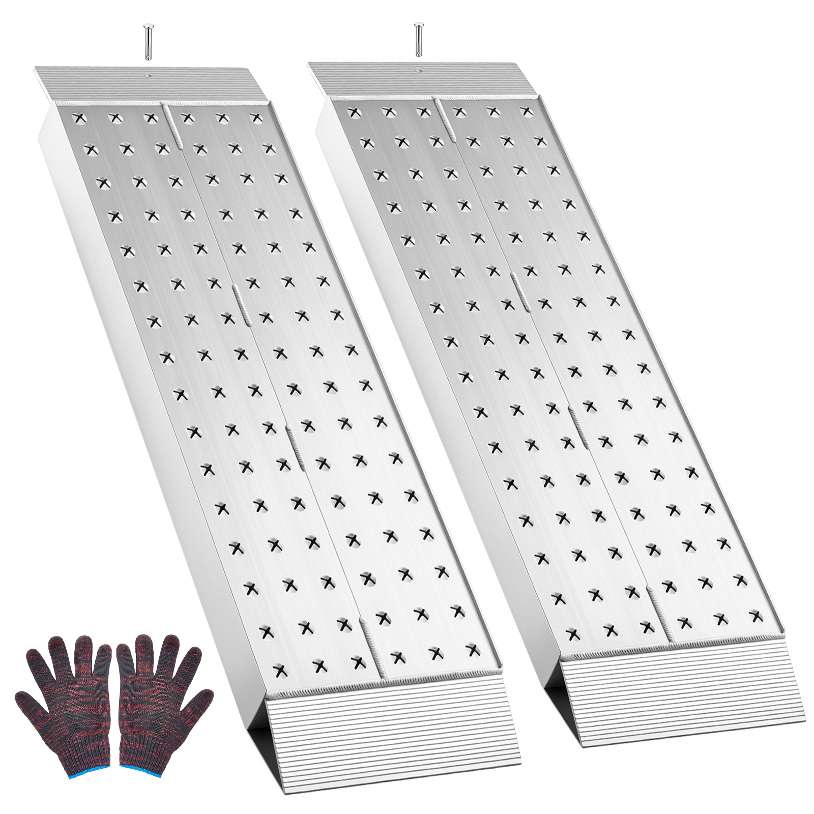 Aluminum Trailer Ramps, 2PCS 39 X 12 In, Heavy-Duty ATV Ramp Set With Anti-Slip Plates, 3000LBS Combined Capacity Loading Ramps For Motorcycles, Lawn Mowers, Farm Tractors, Carts product image