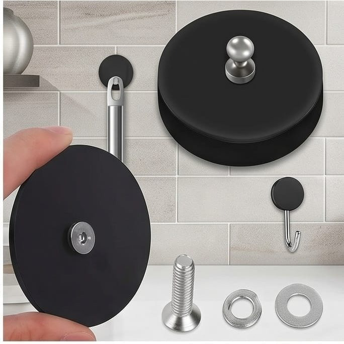 4-Piece Set Of Rubber-Coated Magnets - D66 M6 For Securely Attaching Posters And Notes - Party Accessory Set