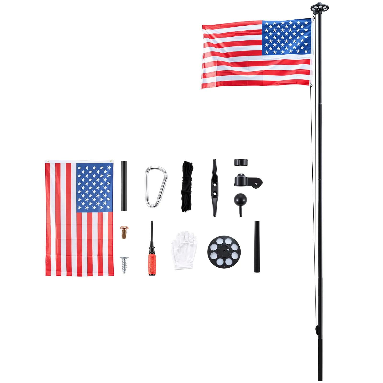 Flag Pole, 25ft Heavy Duty Sectional Flagpole