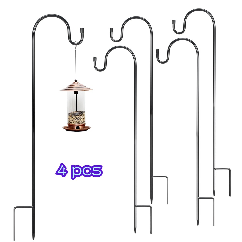 Metal Garden Hooks (4 Pieces), For Hanging Flower Baskets And Decorations, Height-adjustable, Mounts For Outdoor Decoration, product image