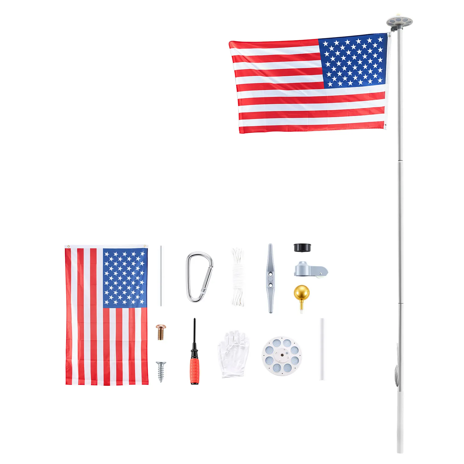 Flag Pole, 20ft Heavy Duty Sectional Flagpole
