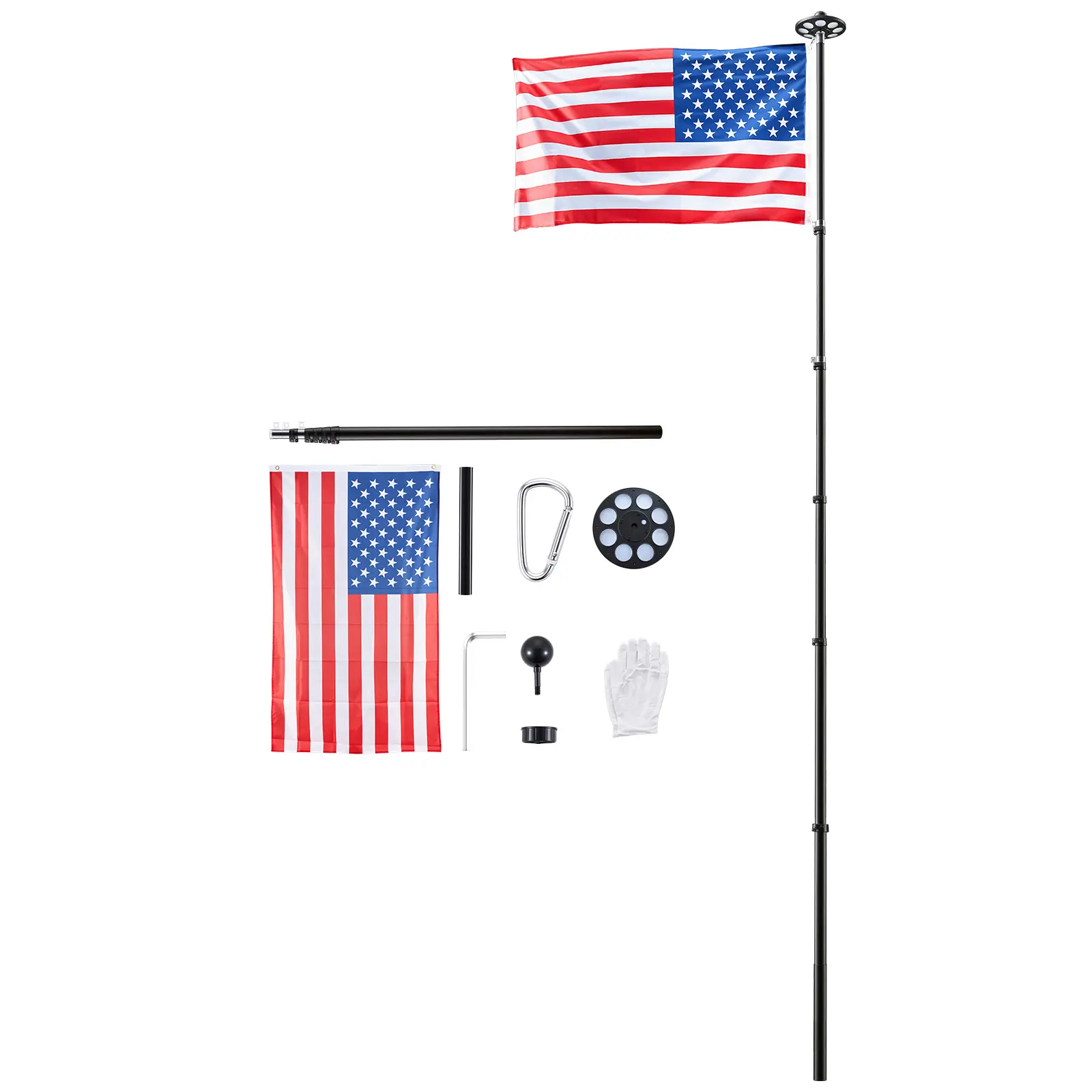 Flag Pole, 25ft Heavy Duty Telescopic Flagpole