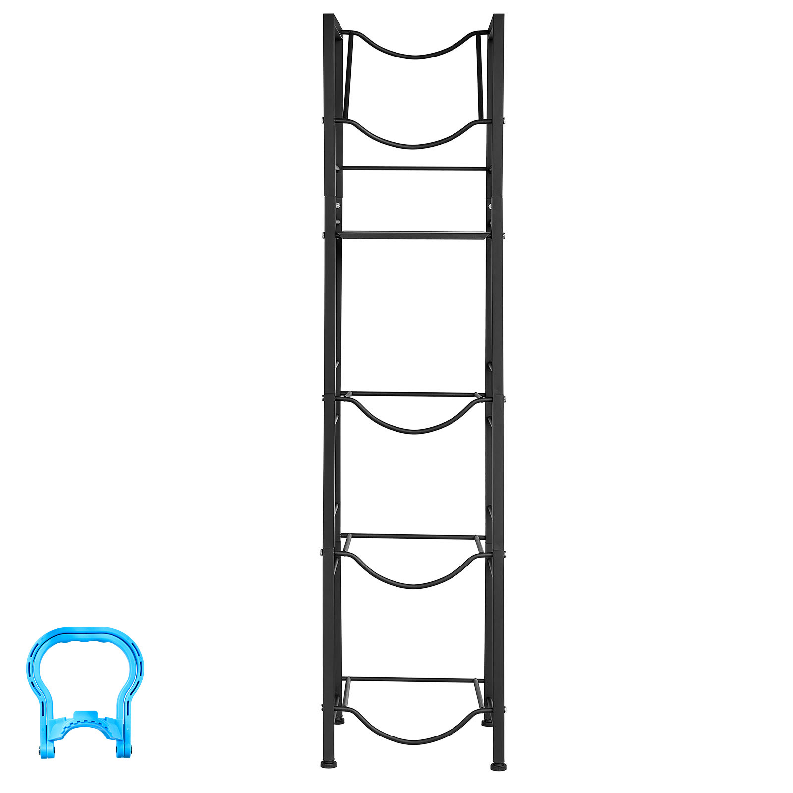 Water Jug Holder, 5 Tiers 3 And 5 Gallon Water Bottle Holder For 4 Bottles, Heavy Duty Jug Rack Organizer With Storage Shelf, Adjustable Feet, And Handle, For Kitchen, Office, Livi