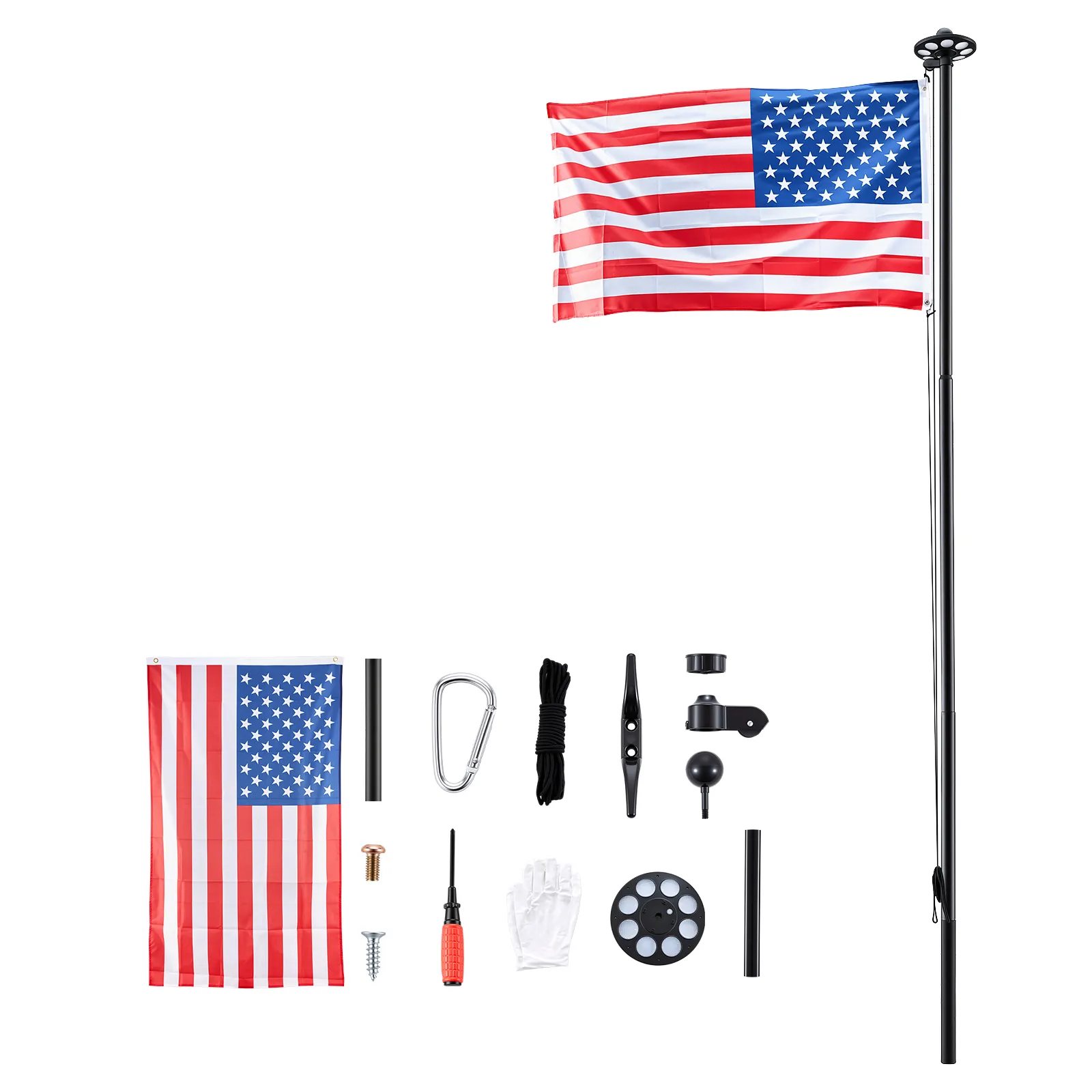 Flag Pole, 20ft Heavy Duty Sectional Flagpole