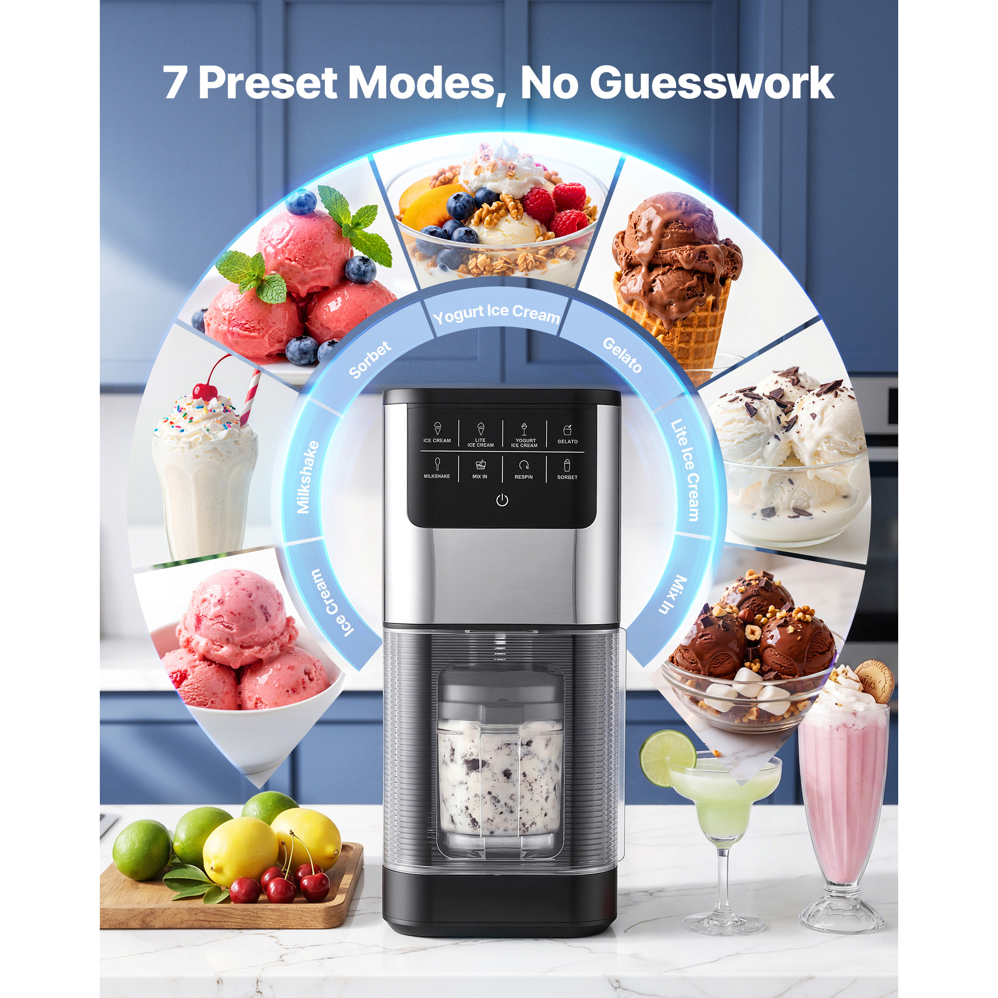 Ice Cream Maker, 7-in-1 Frozen Treat Maker For Gelato, Sorbet, Milkshake, Frozen Yogurt & Lite Ice Cream, Homemade… - 4
