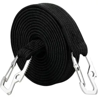 2-meter-long Bungee Cords With Sturdy Carbon Steel Hooks. Includes 5 Strong Tie-down Ropes. Ideal For Transport, Camping, And Outdoor Activities.