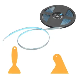 Silver Self-Adhesive Polyurethane Sealing Tape With 2 Squeegees For Bathtubs, Bathrooms, Toilets, And Kitchens 8mm X 6m