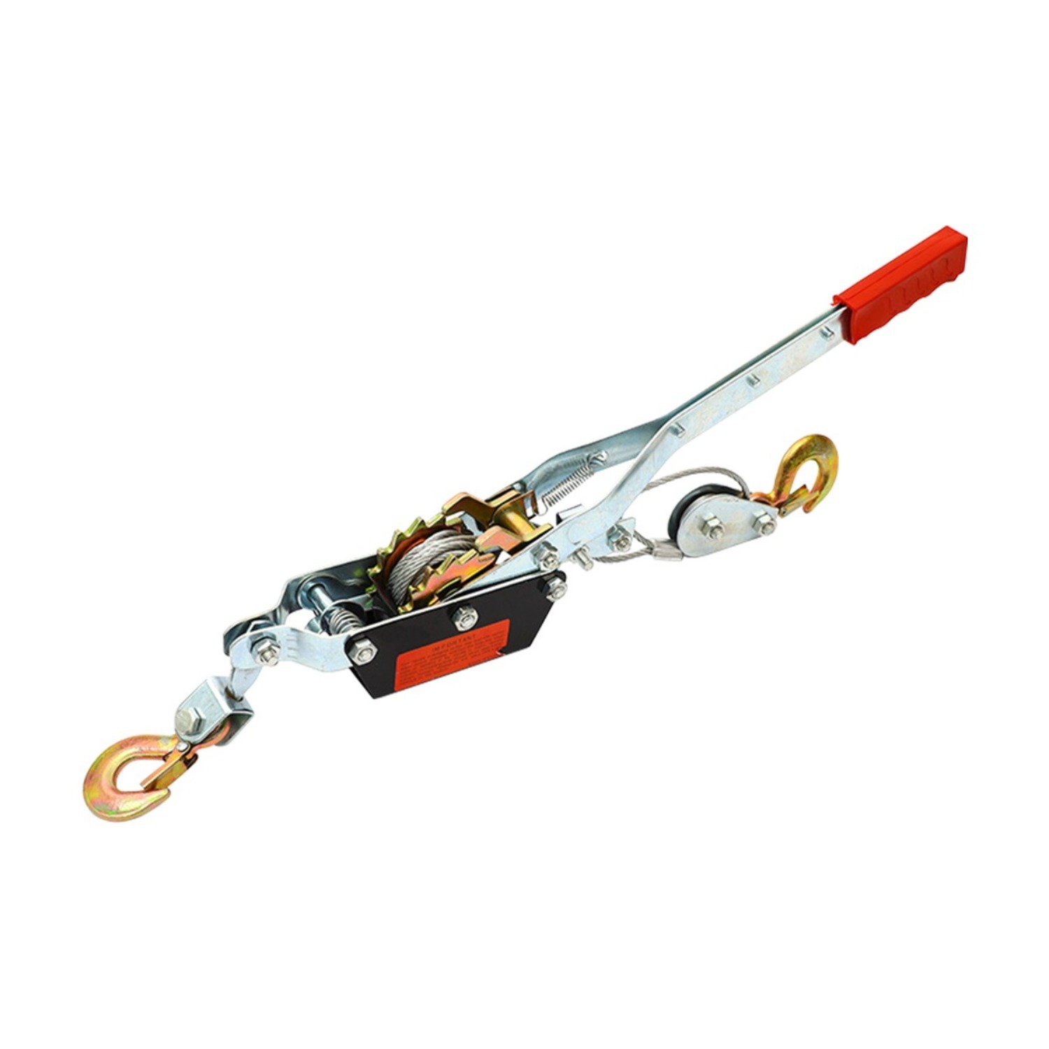 Hand-operated Cable Hoist, 3.3 M – Twist-free Wire Rope With Pulley, Load Hook, And Safety Bar – Max. Pulling Force 2,000 Kg
