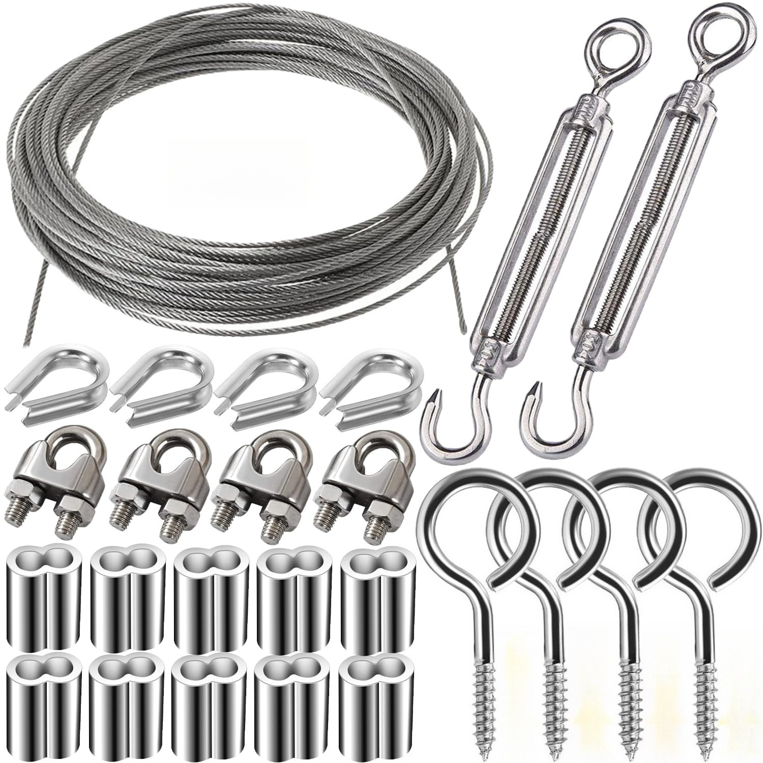26-piece Steel Cable Set With Accessories For Cable Work And Fastenings—industrial Hardware