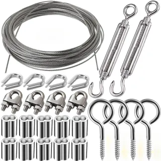 26-piece Steel Cable Set With Accessories For Cable Work And Fastenings—industrial Hardware