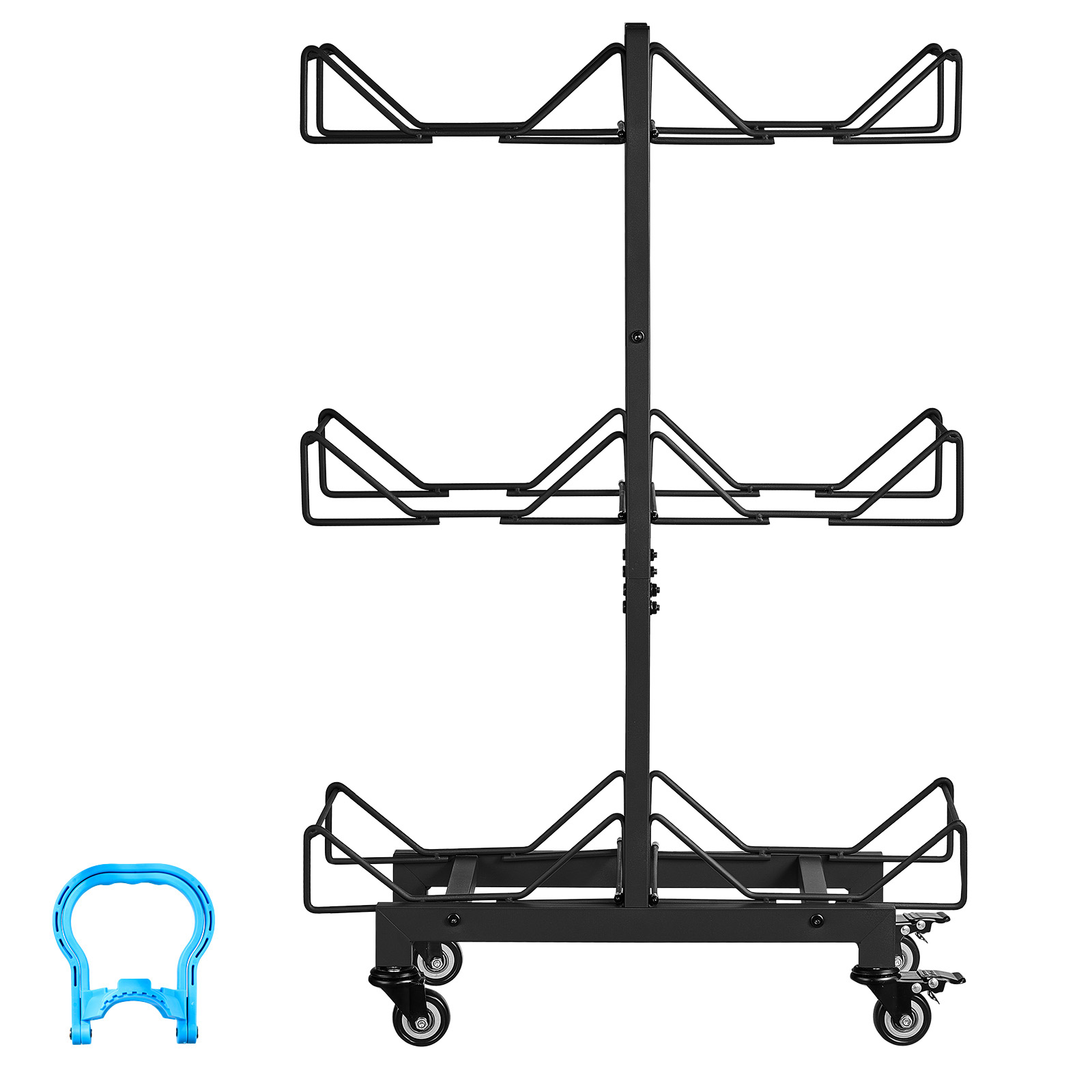 Water Jug Holder, 3 Tiers Double Rows 3 And 5 Gallon Water Bottle Holder For 6 Bottles, Heavy Duty Jug Rack Organizer With Casters And Handles, Foldable For Kitchen, Office, Living