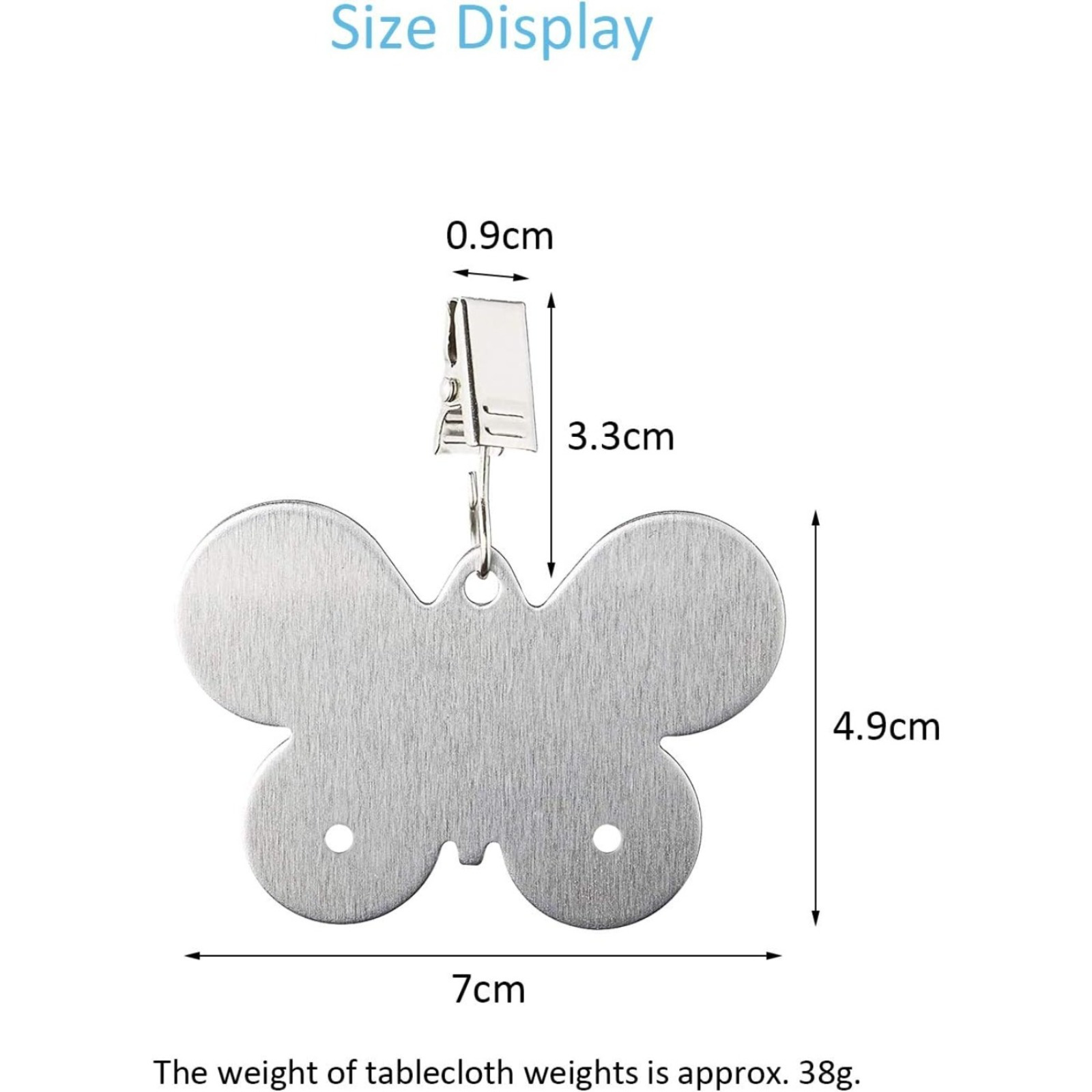5er Set Edelstahl Tischdeckenbeschwerer mit Schmetterlingsdesign – Dekorative Halter für Partys - Thumbnail 5