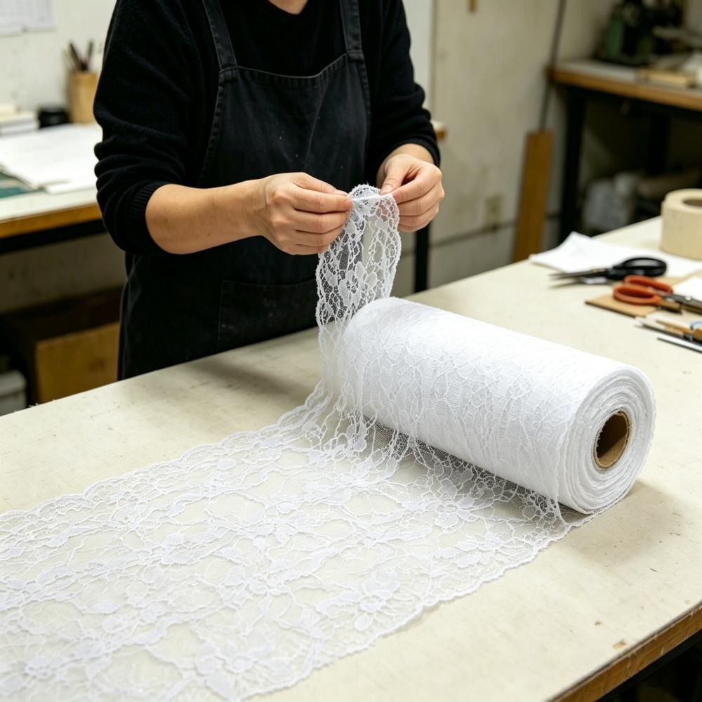 White Lace Tablecloth, Measuring 15 Cm × 22 M, Suitable For Banquet Tables