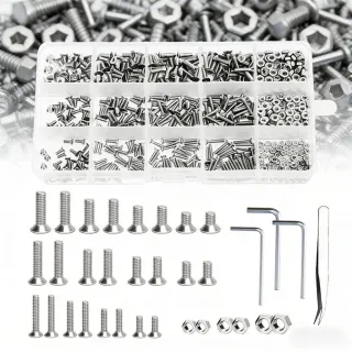 Hex Head Screw Set With Storage Box, Allen Screw Assortment With Matching Tool And Tweezers, Handy Fastener Set For DIY Hand Tools