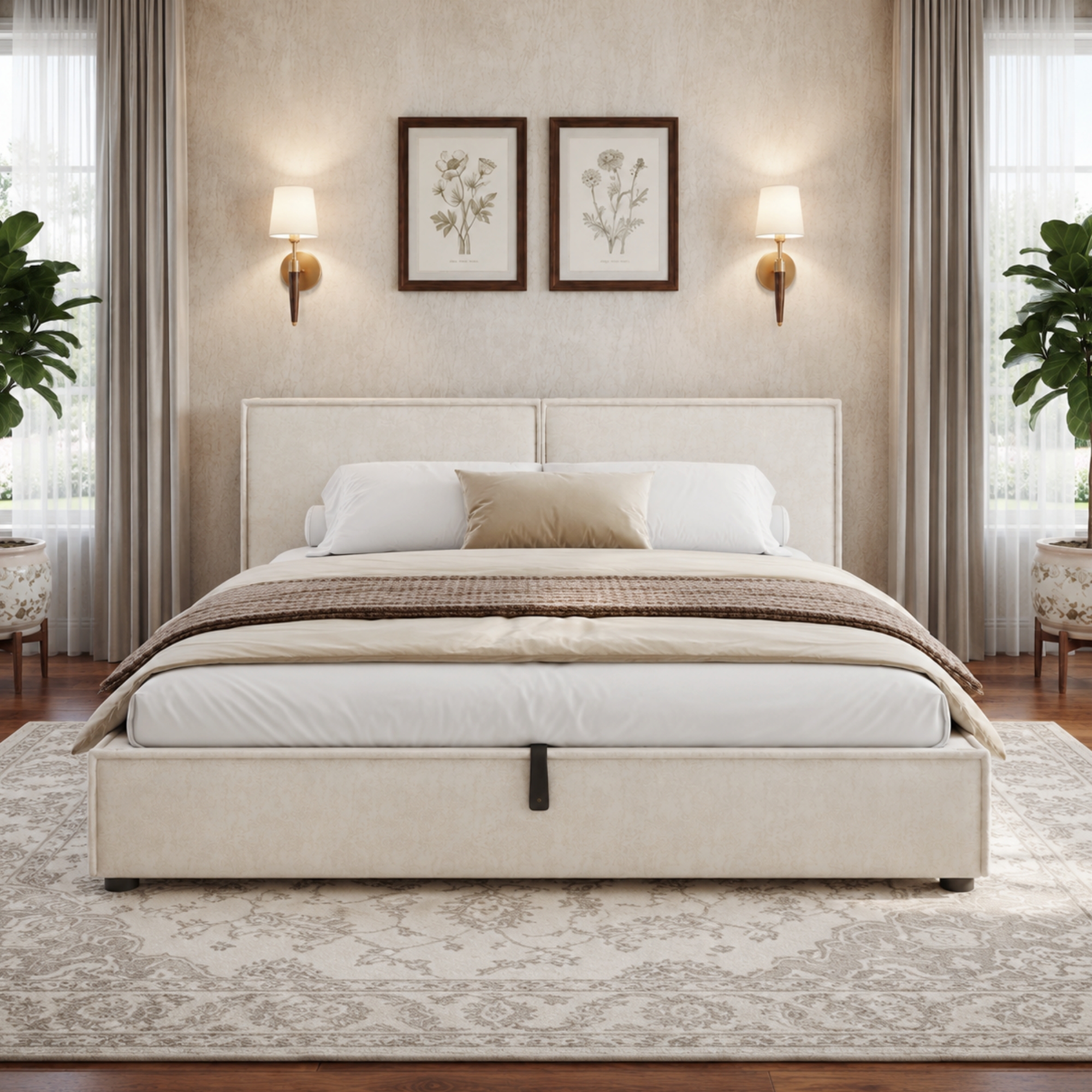 6FT Super King Size 180 X 200 Cm Ottoman Storage Bed Frame, Upholstered Gas — image 3