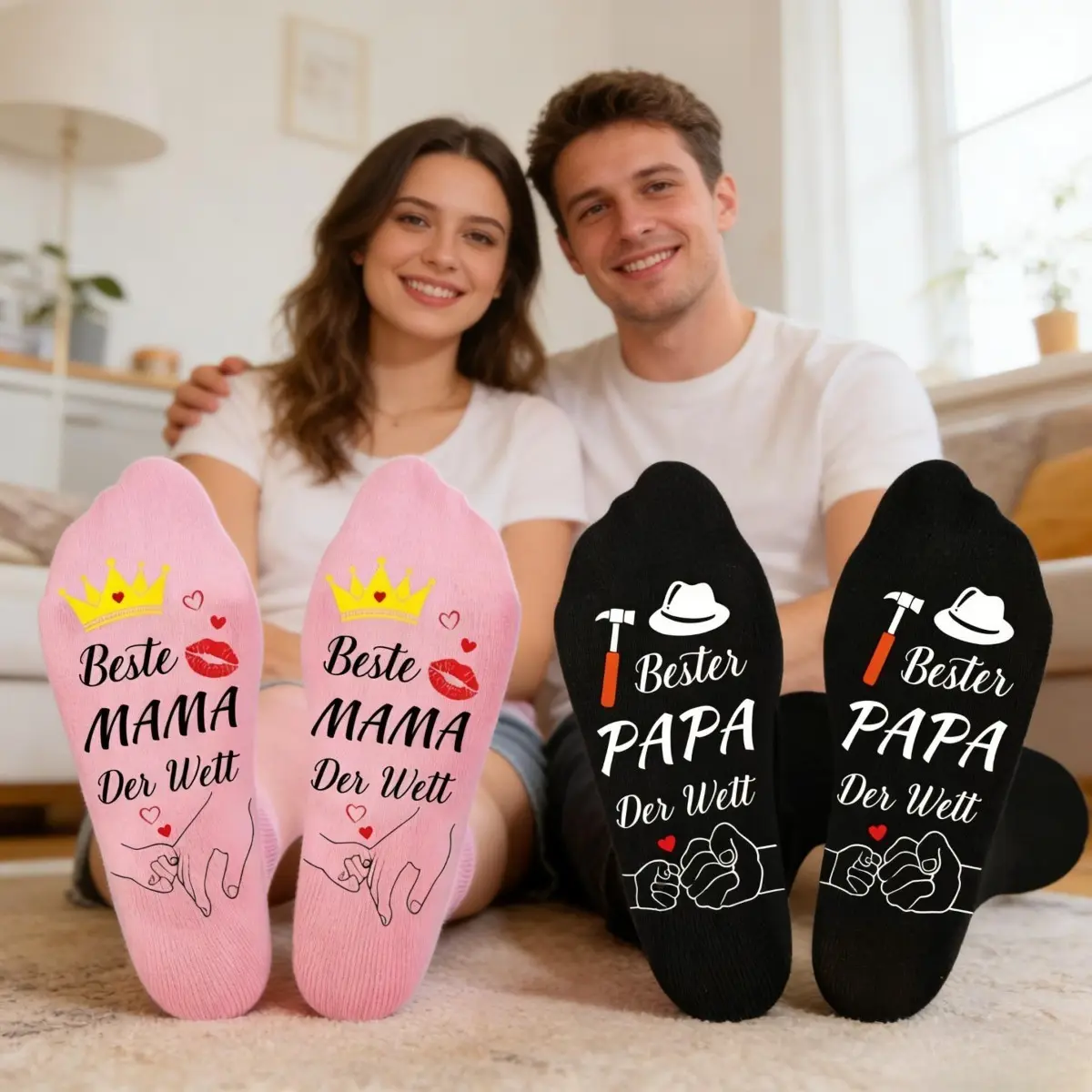 Of “Best Mom And Dad” Socks, Pink