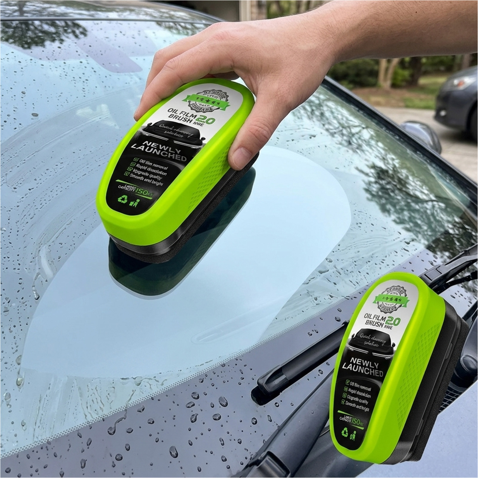 Car Brush Set, 2-Piece Windshield Cleaner Set, Handy Cleaning Tool For Interior And Exterior Use—Accessories