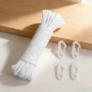 Flag Rope Set With 15m Nylon Rope And 4 Clips, Practical Mounting Set For Flagpoles, Durable Accessories For Outdoor Use—hand Tools