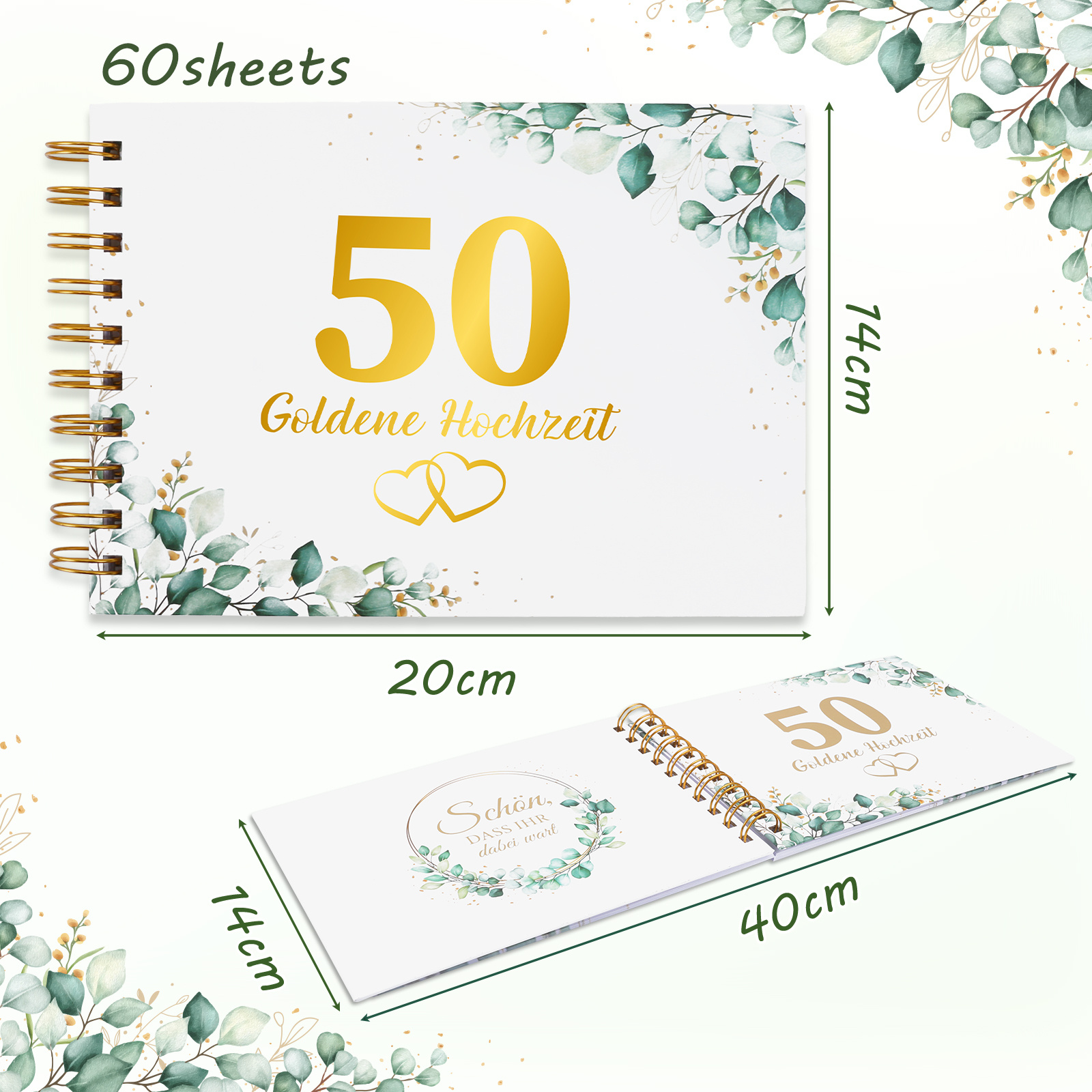 Gästebuch zur Goldenen Hochzeit – Album zum 50. Hochzeitstag für Nachrichten & Erinnerungen - Thumbnail 3