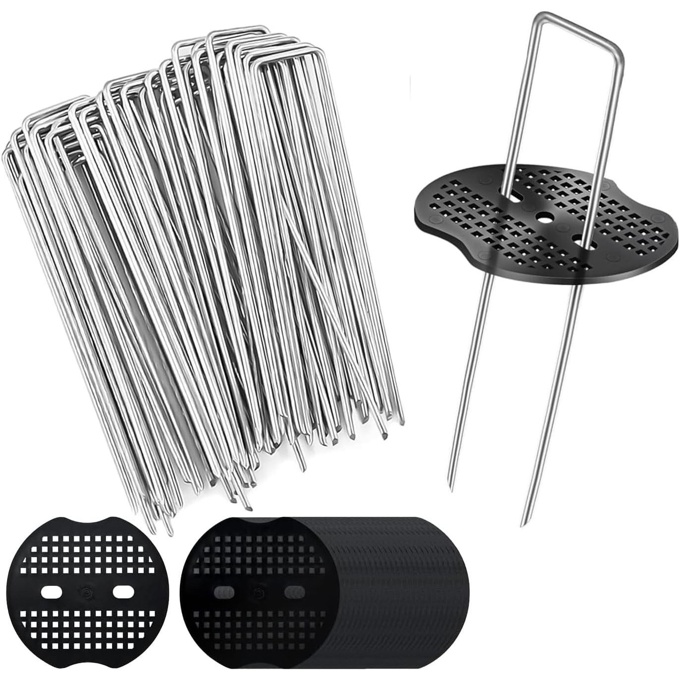 80-piece Set Of Sturdy Grounding Spikes With Washers; Steel Cable Grounding Anchor With 40 Washers For Secure Fastening; Tool Set