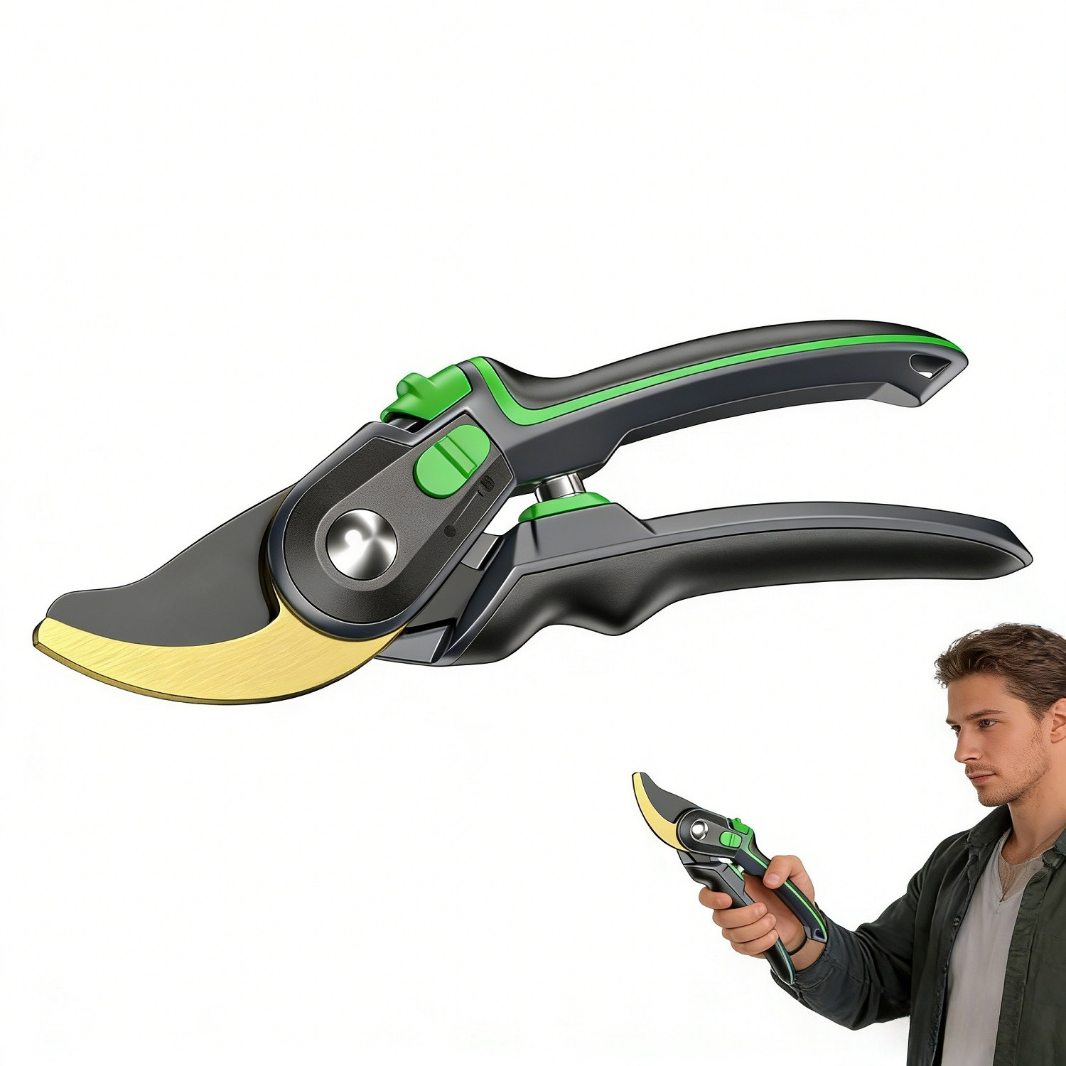 Heavy-duty Garden Shears In A “Golden Armor” Style For Pruning - Sturdy Loppers For Thick Branches And Twigs - Powerful Cutting Tool For Demanding Gardening Tasks - Tool Set