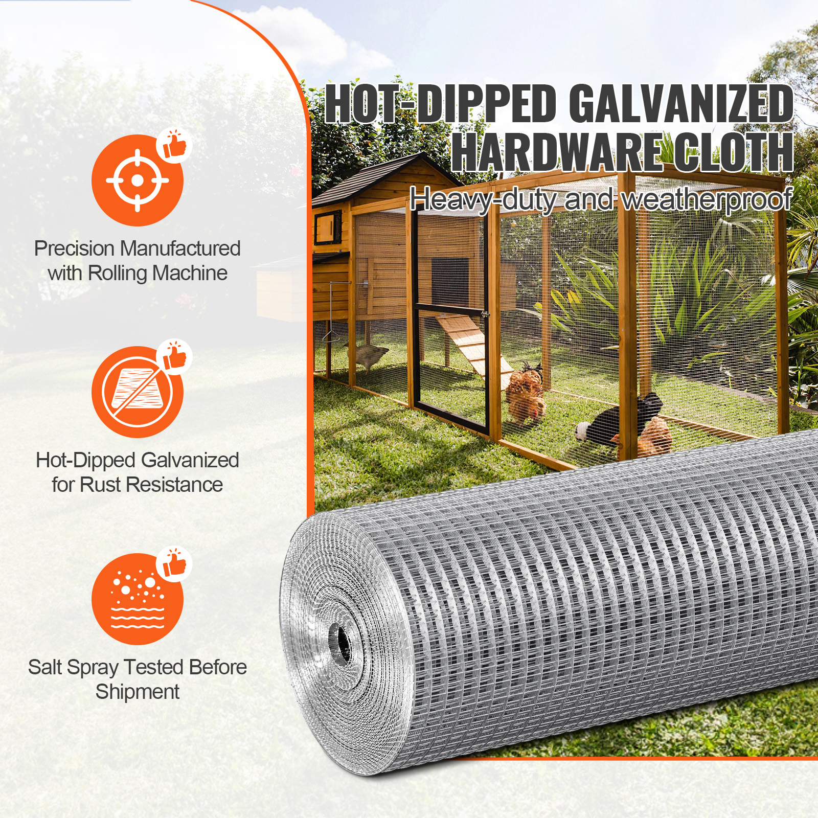 Hardware Cloth 1/2 Inch 48 Inch X 100 Ft 19 Gauge Chicken Wire Fence, Hot-Dip Galvanized After Welding Metal Wire… - 4