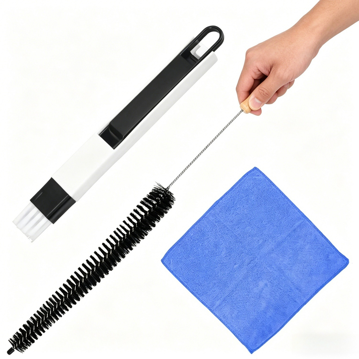 3-Piece Radiator Cleaning Set With Slotted Brush, Towel, And 70.5 Cm Brush—Party Accessories Set