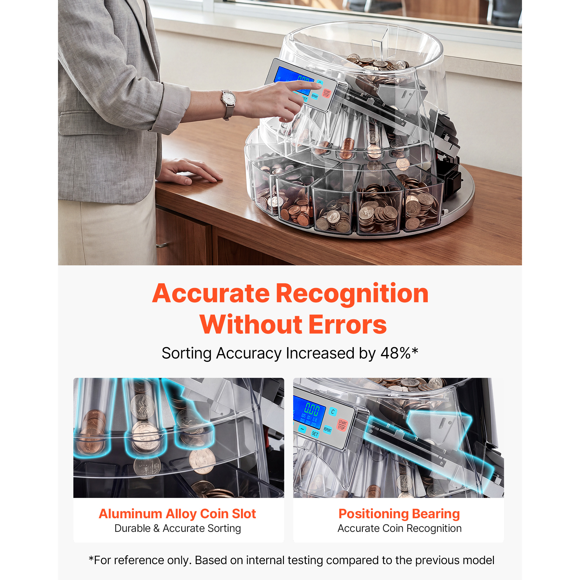 Coin Counter Machine, 5 Denominations, Accurate Coin Sorter Machine, Sorts Up To 225 Coins Per Minute… image 3