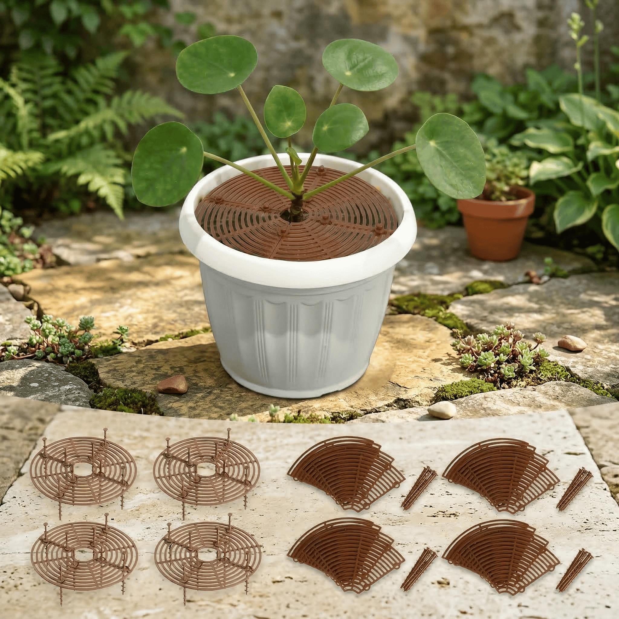 Round Flower Pot Covers, Set Of 4 Plant Protection Covers For Flower Pots, Round Plastic Soil Covers For Houseplants, Practical Plant Protection Covers For Spring Planting—Event An