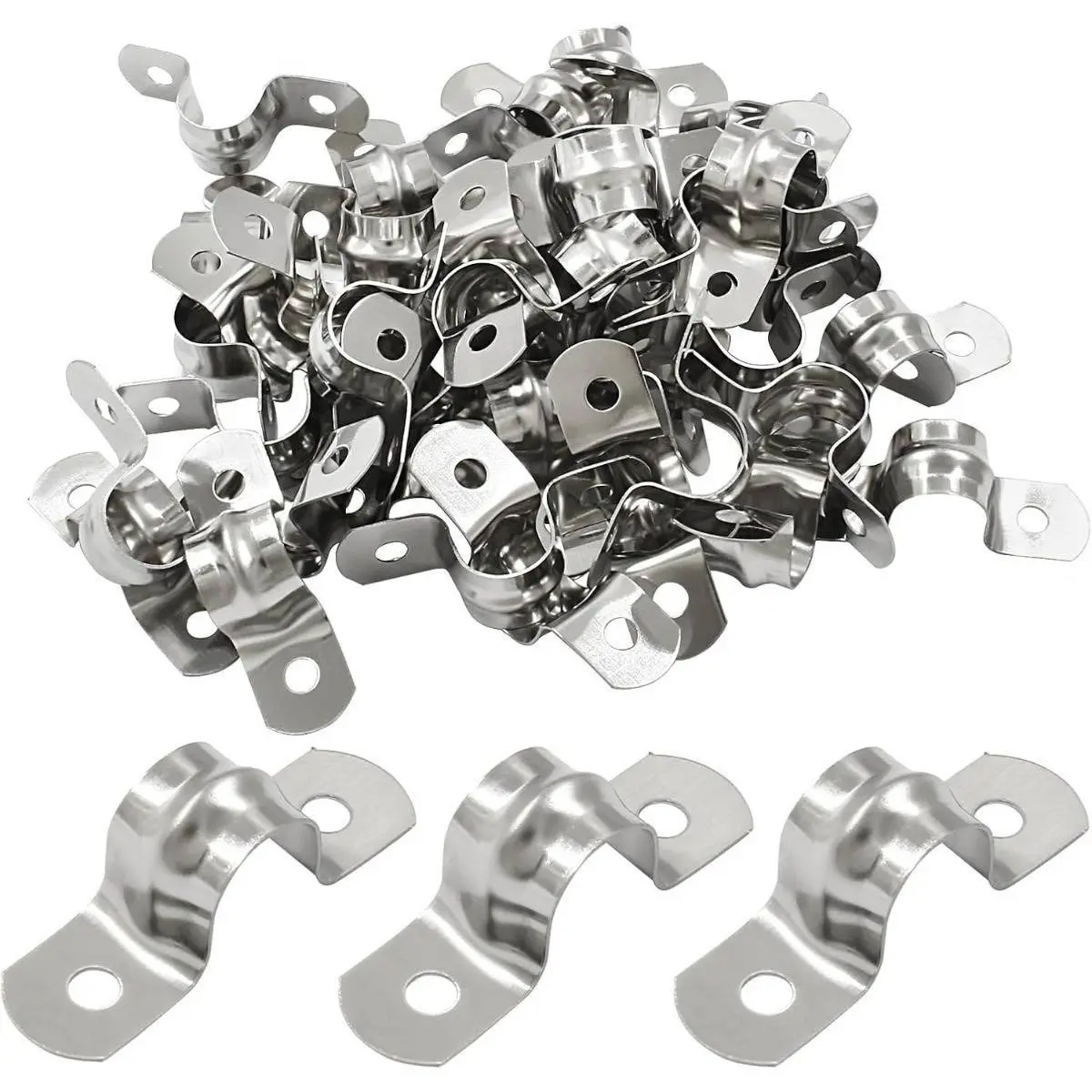 75 U-shaped Pipe Clamps, Versatile Plastic Cable