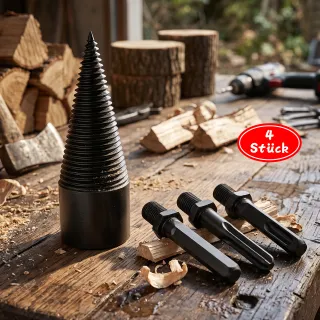 32mm Wood Splitter Drill Bit Set With 3 Drill Bits And Storage Box—Accessories For Hand Tools
