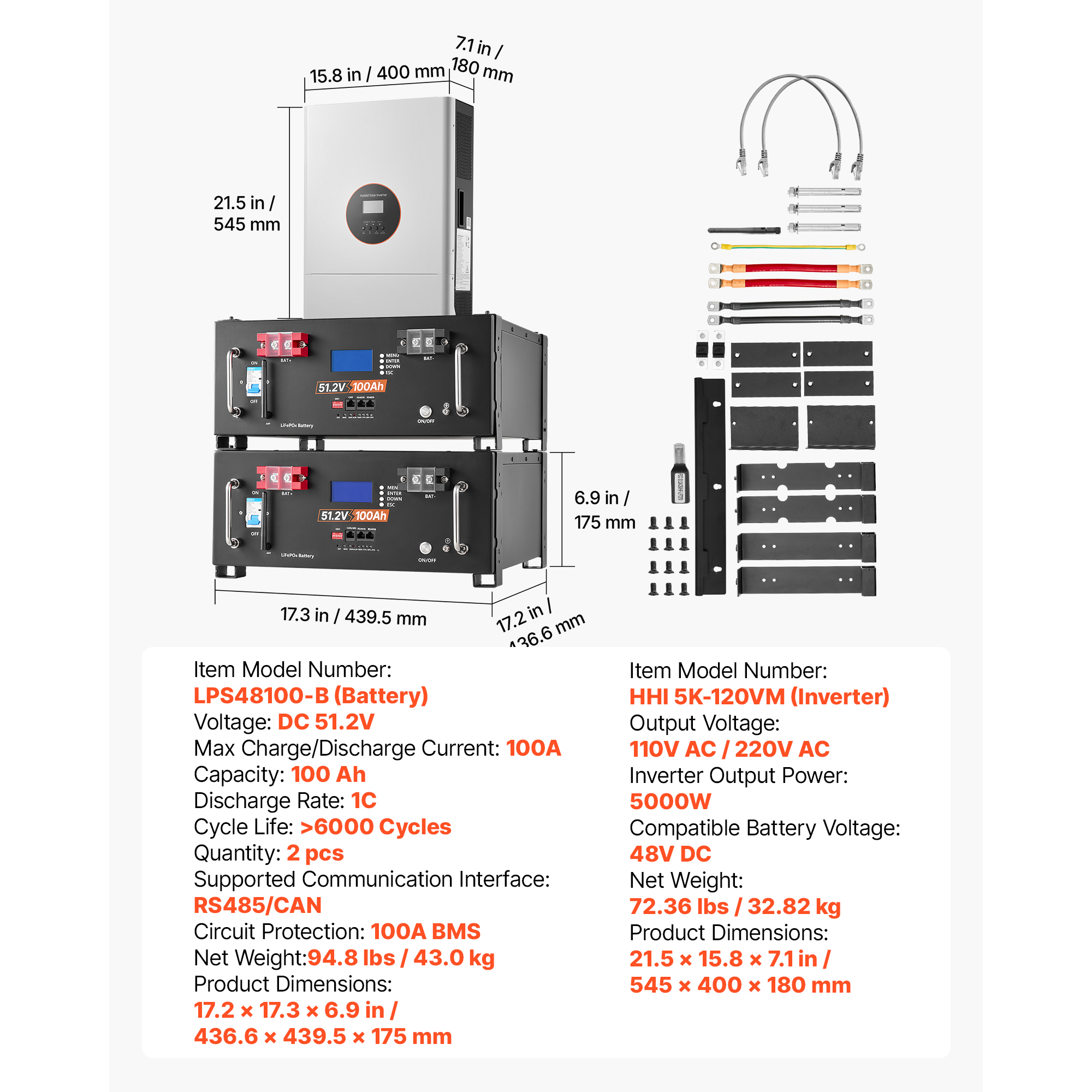 Home Power Station Backup Power, 5120 Wh, Li FePO4 Lithium Battery, Support Communication, Bluetooth And Wi Fi, AC 5000W Inverter, Fast