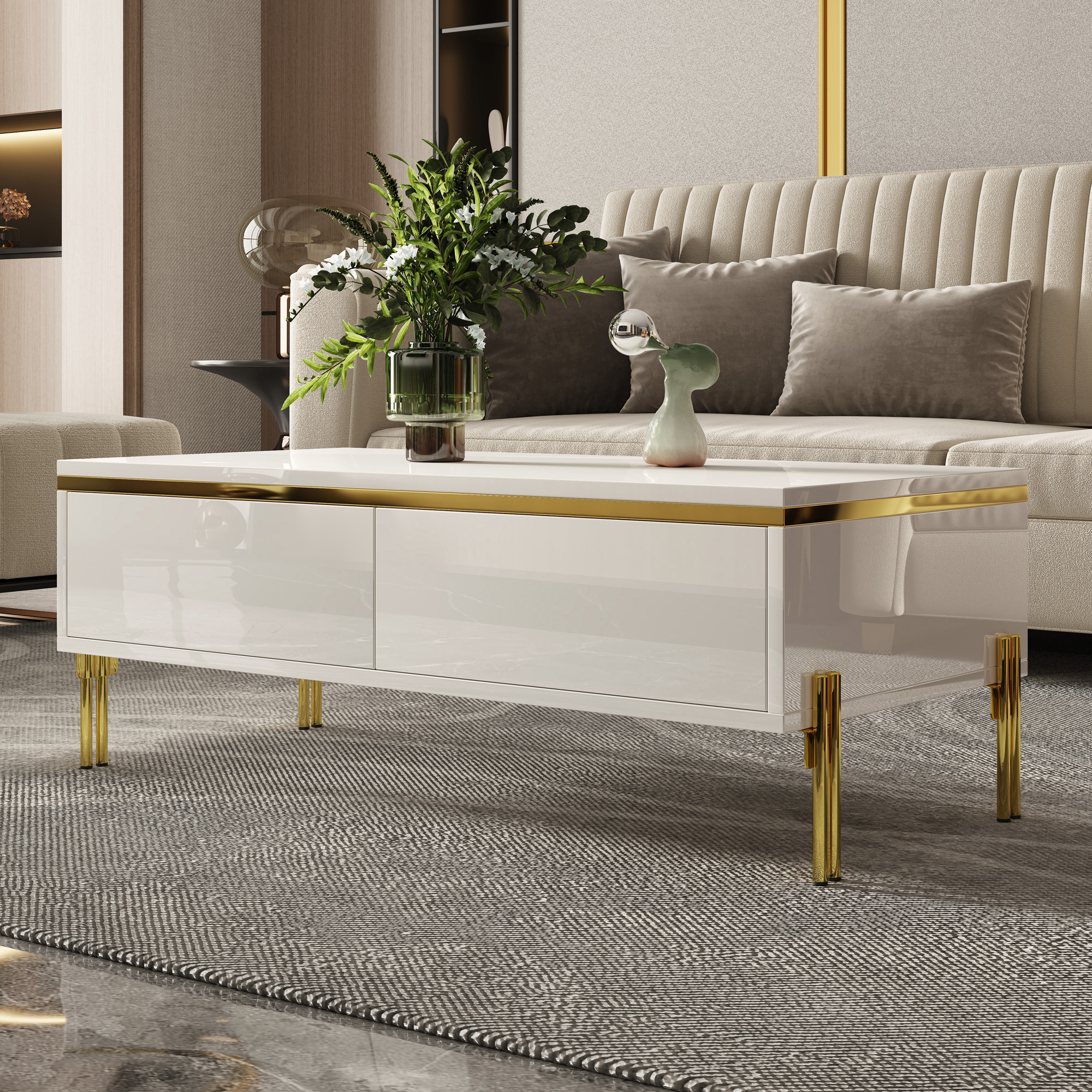 Modern High-gloss Coffee Table, Stylish Side Living Room Furniture, 10 0 X 50 X — image 3