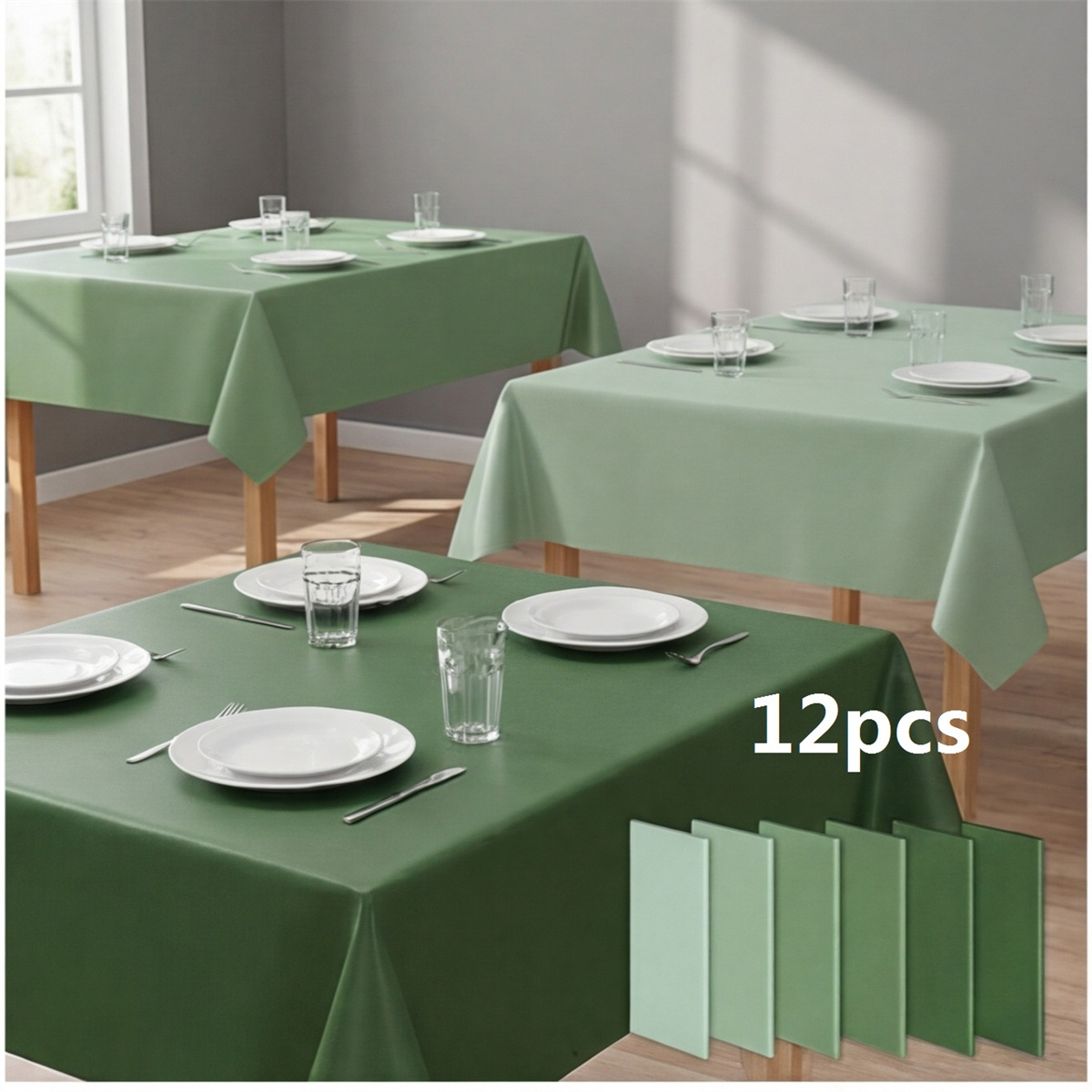 Set Of 12 Tablecloths, 137x274 Cm, In 4 Colors – For Party Decorations – Party Supplies